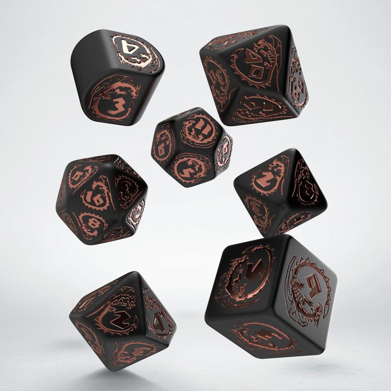 Dragons Modern Dice Set Black & copper