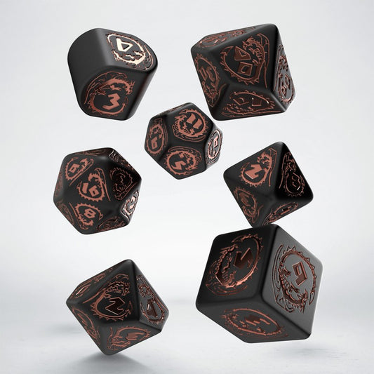 Dragons Modern Dice Set Black & copper